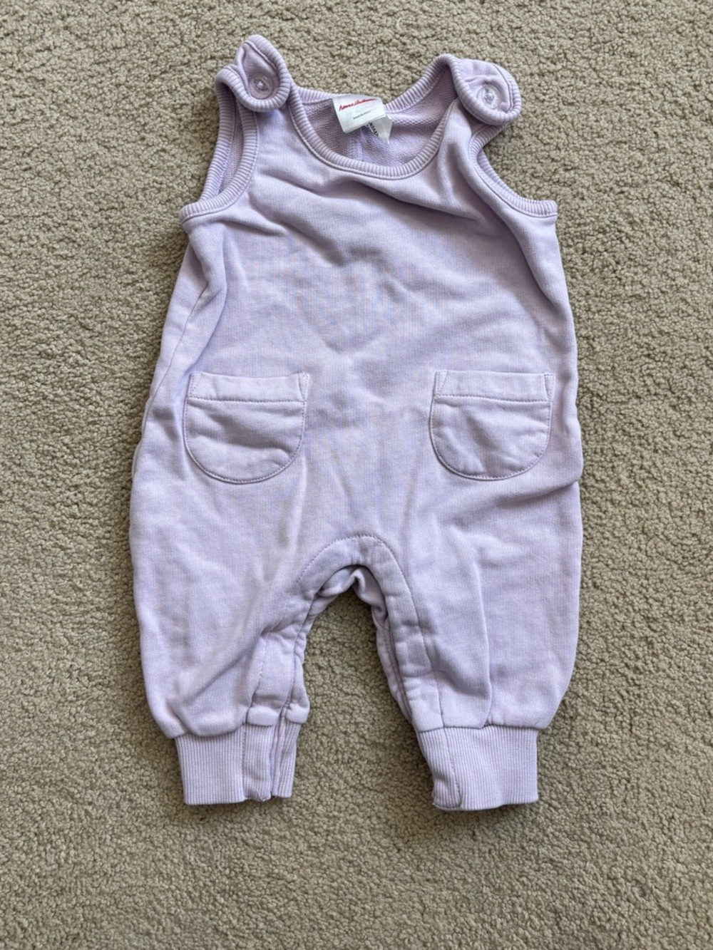 Hanna Andersson Light Lavender Baby Overalls- 3-6 months